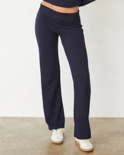 MONROW Original Fleece Flare Pant HEATHEREDNAVY Fashion